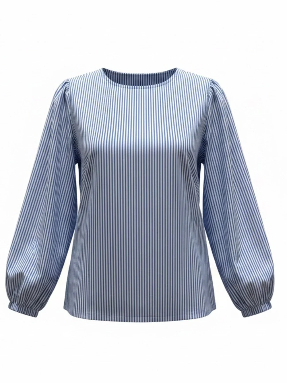J.Crew Blue White Striped Puff Sleeve Cotton Blouse Top Size 0